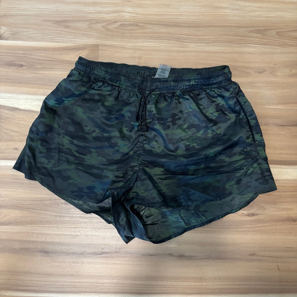 Good American Green Camo Shorts
